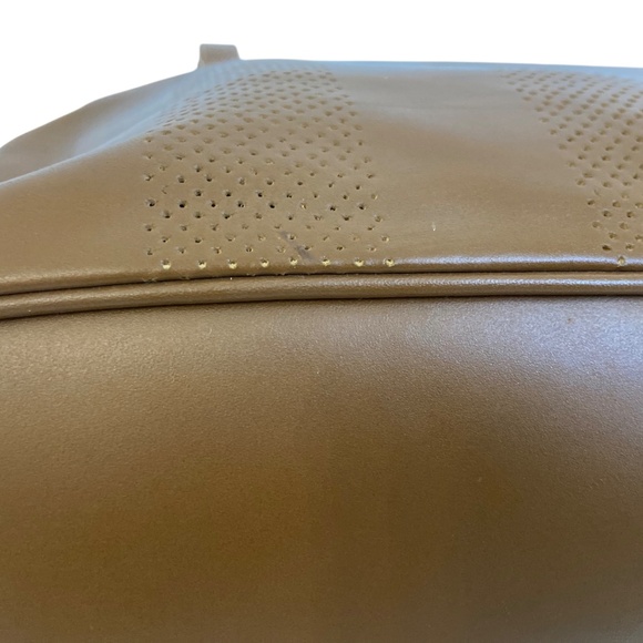 Vintage Fendi Caramel Tote Bag w/ COA Gold Hardware Pequin Stripes Authentic Y2K - Picture 9 of 16